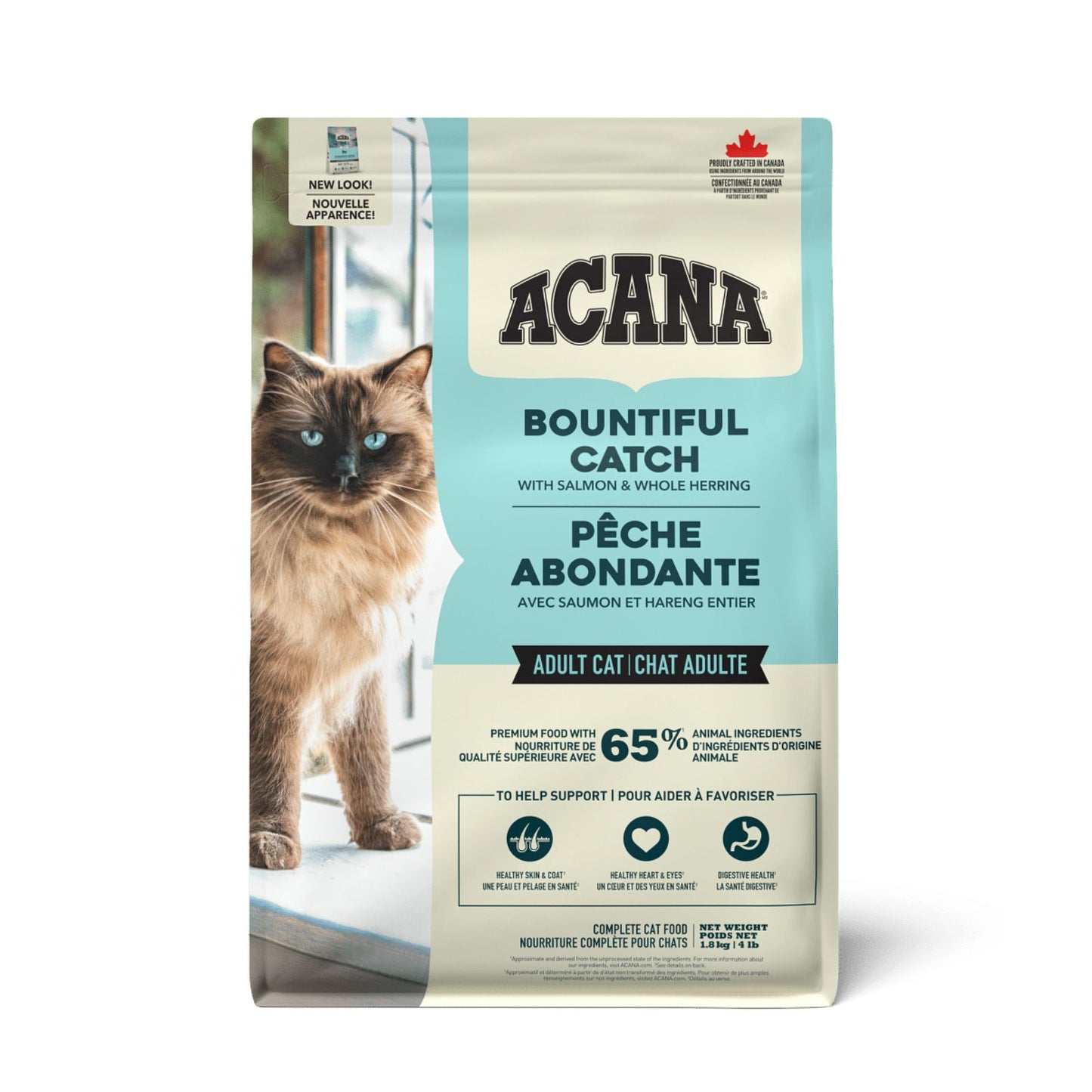 ACANA Bountiful Catch, Hrana Uscata pentru Pisici Adulte, cu Somon si Hering, Bogat in Omega 3, 4.5kg