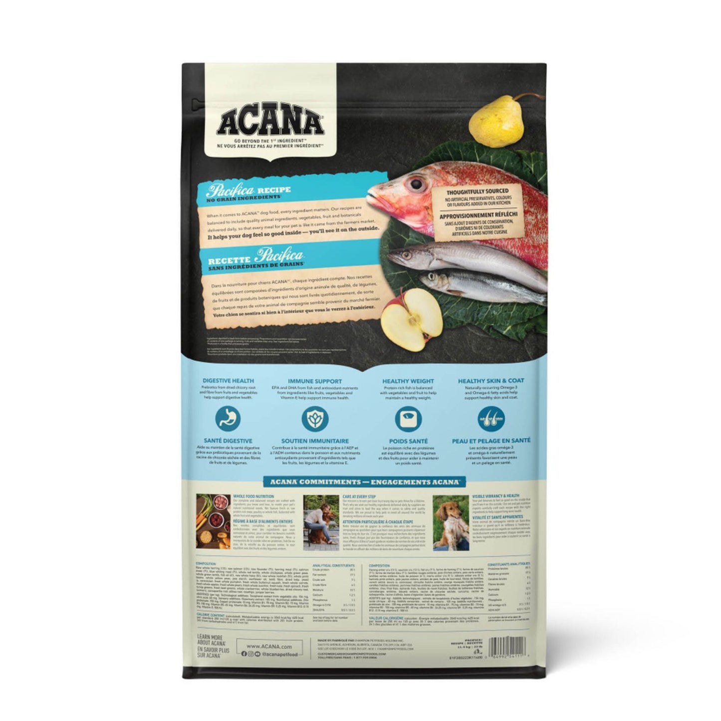 ACANA Highest Protein Pacifica, Hrana Uscata pentru Caini, cu 5 Pesti Salbatici, Toate Etapele de Viata, Fara Cereale, 2kg / 11.4kg