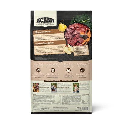 ACANA Highest Protein Ranchlands, Hrana Uscata pentru Caini, Toate Etapele de Viata, cu Vita, Miel si Porc, Fara Cereale, 11.4kg