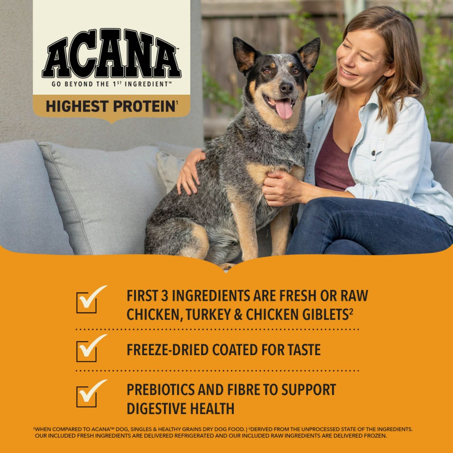 ACANA Highest Protein Wild Prairie, Hrana Uscata pentru Caini, cu Pui, Curcan si Peste, Toate Etapele de Viata, Fara Cereale, 11.4kg