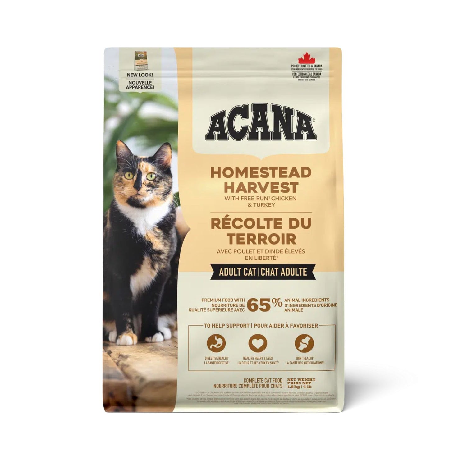 ACANA Homestead Harvest, Hrana Uscata pentru Pisici Adulte, cu Pui si Curcan, 1.8kg / 4.5kg