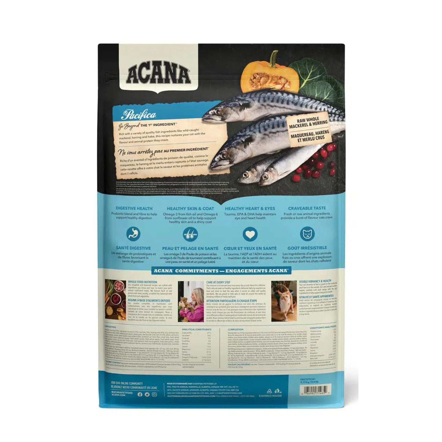 ACANA Pacifica, Hrana Uscata pentru Pisici, Toate Varstele, cu Hering, Macrou si Merluciu, 1.8kg / 4.5kg