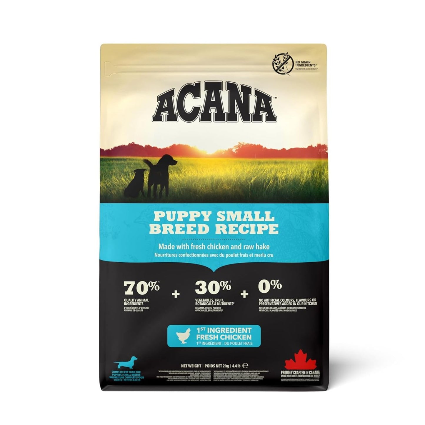 ACANA Puppy Small Breed, Hrana Uscata pentru Caini Junior Talie Mica, cu Pui si Cambula, 2kg / 6kg