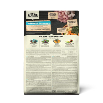ACANA Puppy Small Breed, Hrana Uscata pentru Caini Junior Talie Mica, cu Pui si Cambula, 2kg / 6kg