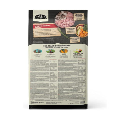 ACANA Sport & Agility, Hrana Uscata pentru Caini Activi Adult, Toate Rasele, cu Pui, Curcan si Peste, Fara Cereale 11.4kg