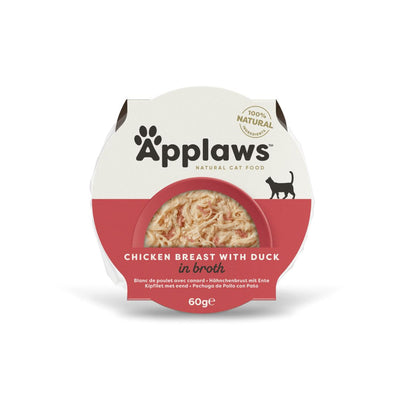 APPLAWS Bol, Hrana umeda pentru Pisici, Adult, cu Piept de Pui si Rata, 100% Natural, 60g