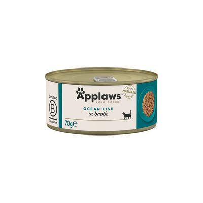 APPLAWS Conserva, Hrana Umeda pentru Pisici, Adult, Peste Oceanic: Macrou si File de Ton, 100% Natural, 70g / 156g