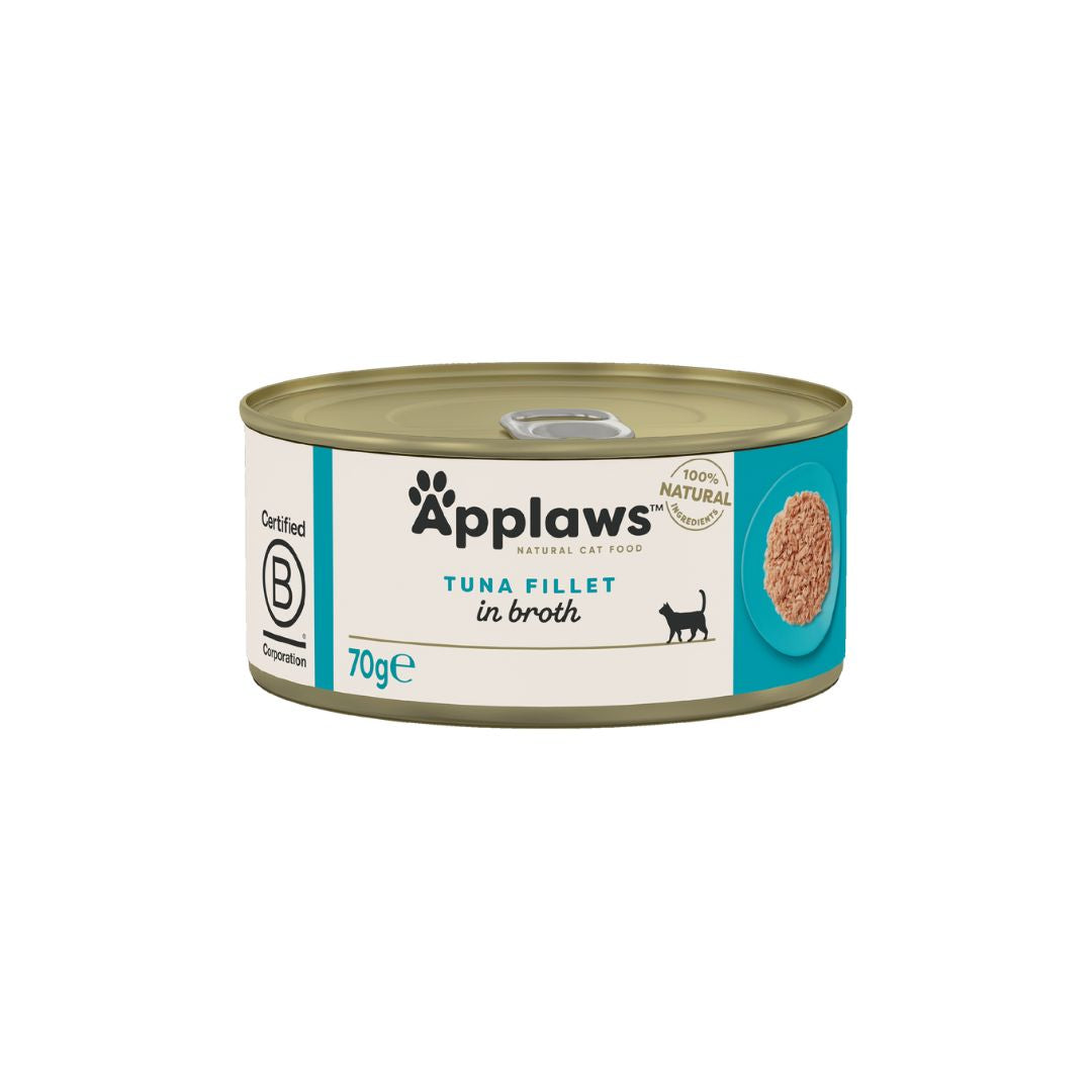 APPLAWS Conserva, Hrana Umeda pentru Pisici, Adult, cu File de Ton, 100% Natural, 70g / 156g