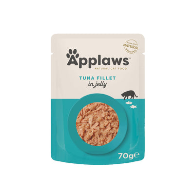 APPLAWS Plic, Hrana Umeda Complementara pentru Pisici Adulte, cu File de Ton in Gelatina, 100% Natural, 70g
