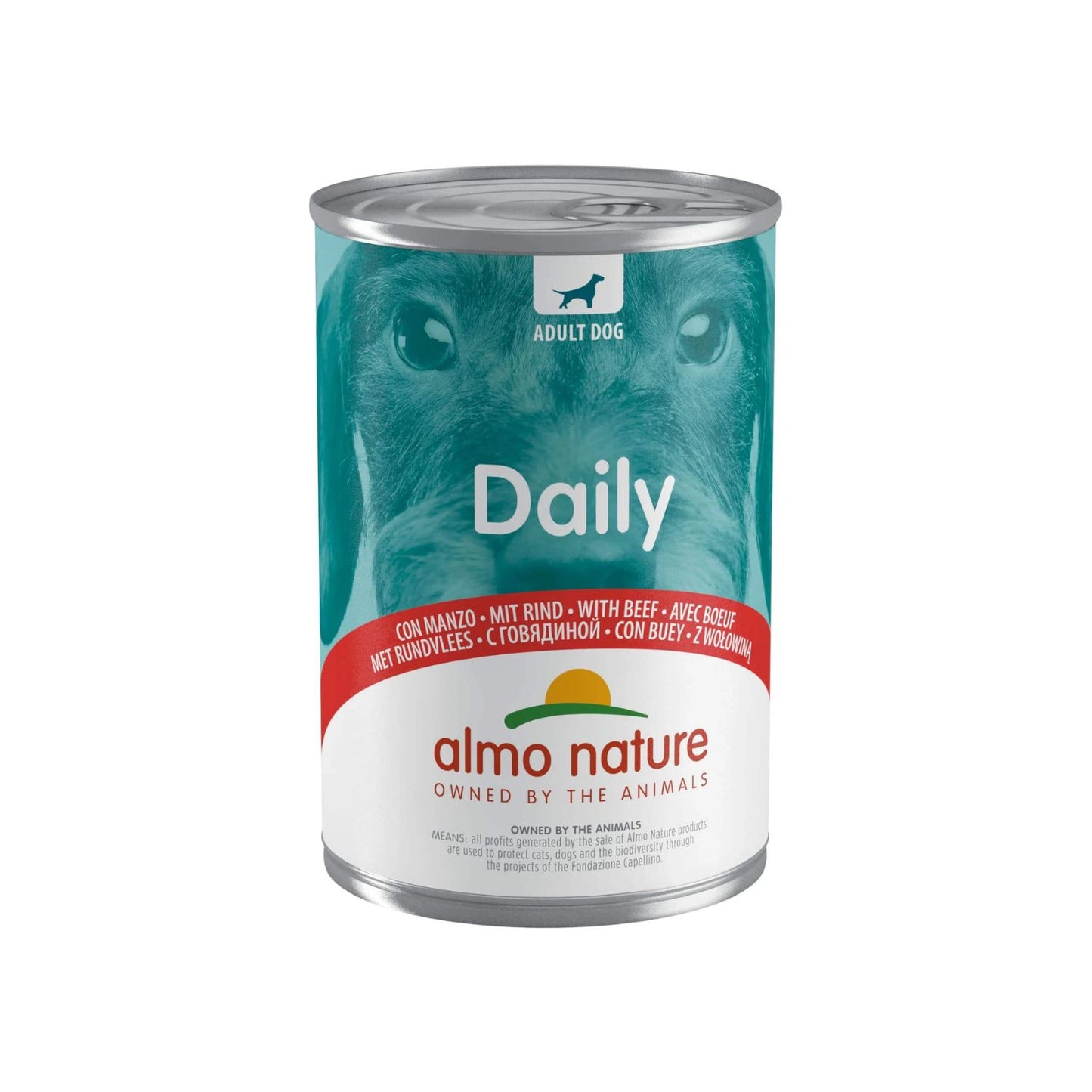 Almo Nature Daily, Hrana Umeda pentru Caini Adult, cu Vita, 400g