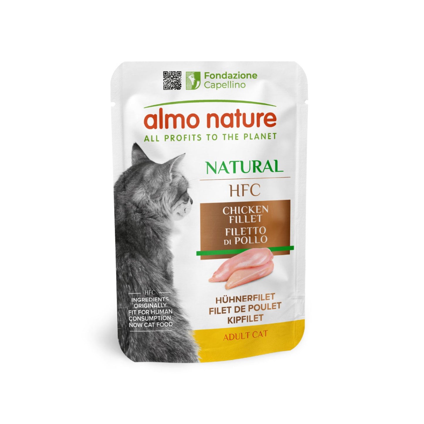 Almo Nature HFC Natural, Hrana Umeda Complementara pentru Pisici Adult, cu File de Pui, 55g