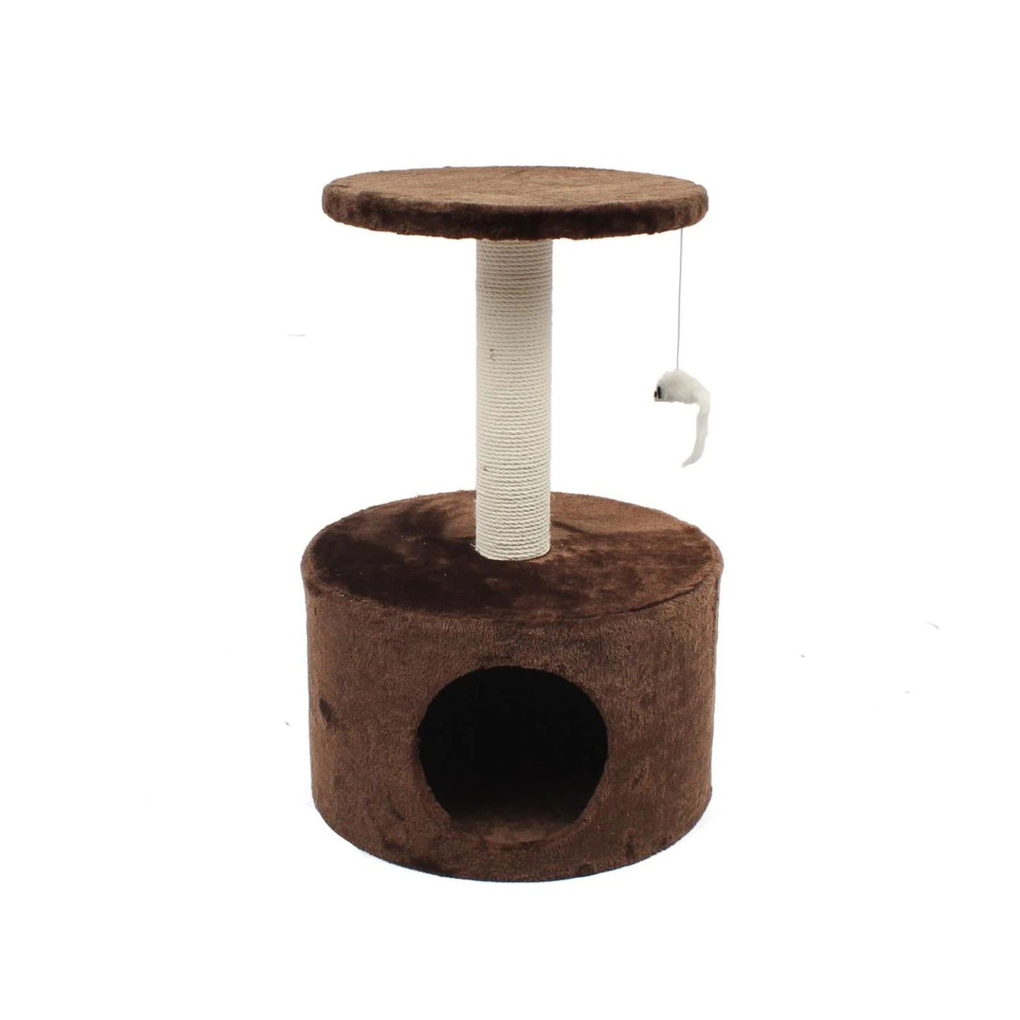 Ansamblu de Joaca pentru Pisici Enjoy, cu Casuta si Platforma, 39x39x60 cm