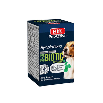 Bio PetActive Synbioflora pentru Caini de Talie Mica, Supliment cu Probiotice si Prebiotice, 60 tablete