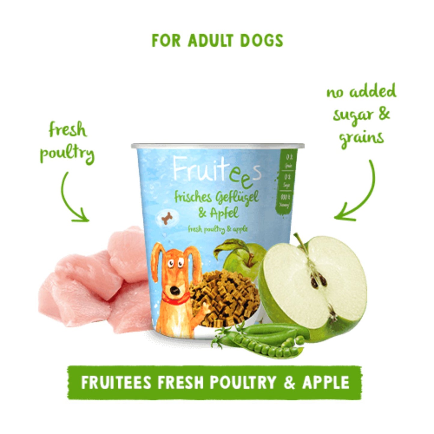 Bosch Fruitees Poultry & Apple, Recompense pentru Caini, Grain-Free cu Pui Proaspat si Mere, Semi-Umede, 200g