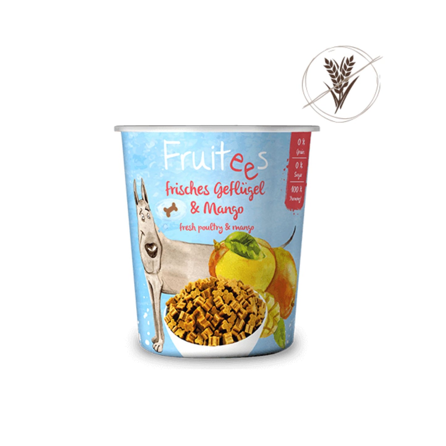 Bosch Fruitees Poultry & Mango, Recompense pentru Caini, Grain-Free cu Pui Proaspat si Mango, Semi-Umede, 200g