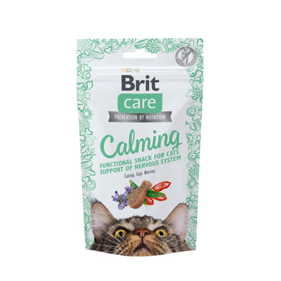Brit Care Cat Snack Calming, Recompense Functionale pentru Pisici cu Pui, Iarba Matei si Goji, Fara Cereale, 50g