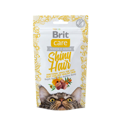Brit Care Cat Snack Shiny Hair, Recompense pentru Pisici cu Somon, Fara Cereale, 50g