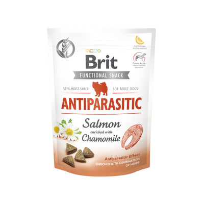 Brit Care Functional Snack Antiparasitic, Recompense Semi-Umede pentru Caini, cu Somon, Fara Cereale, 150g