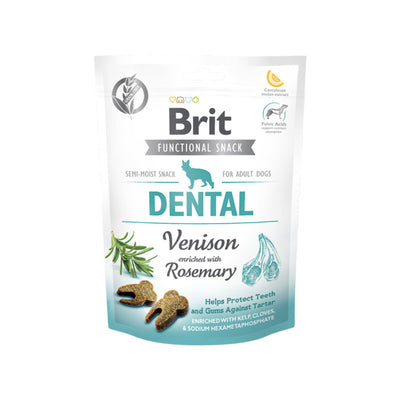 Brit Care Functional Snack Dental, Recompense Semi-Umede pentru Caini cu Vanat, Fara Cereale, 150g