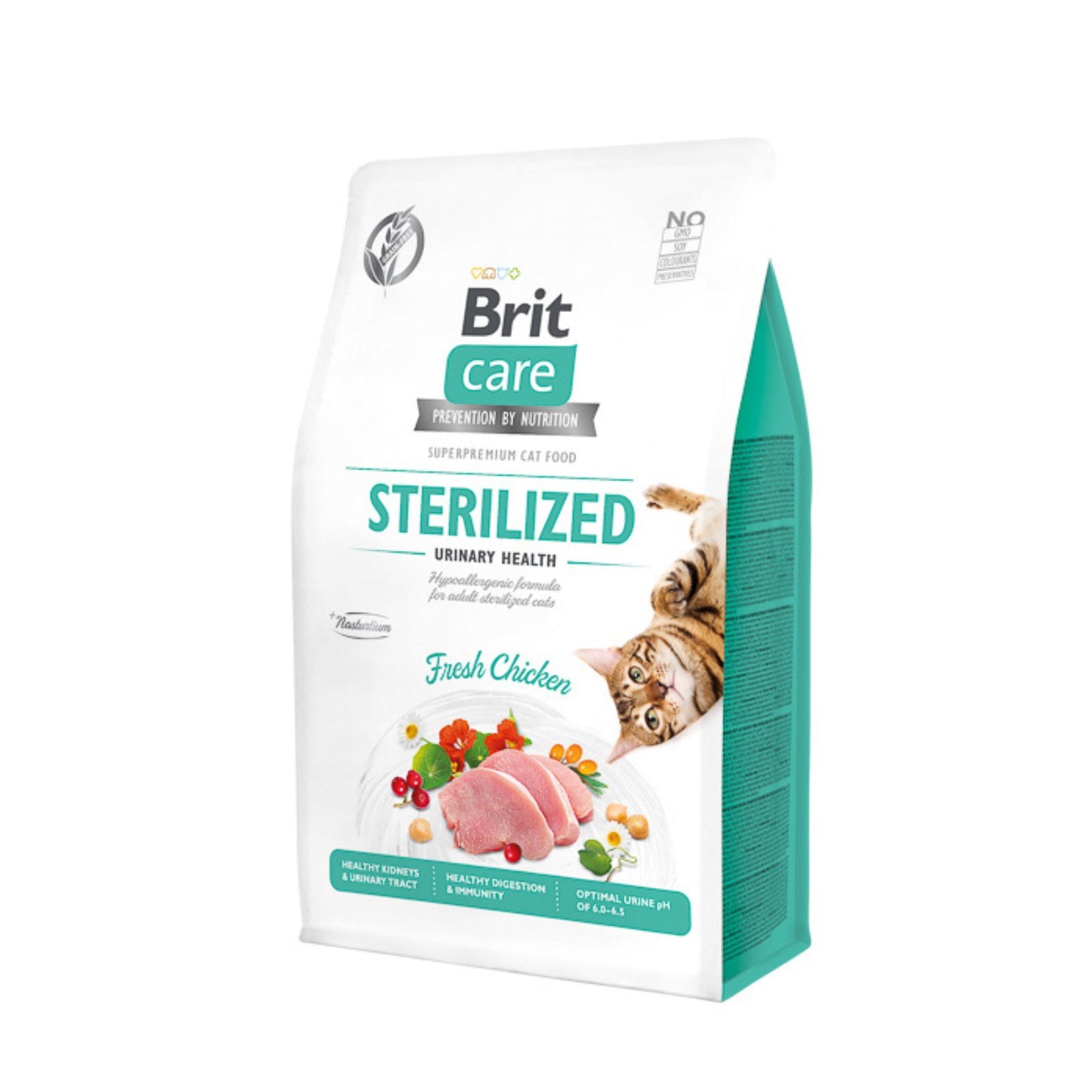 Brit Care Grain-Free Cat Sterilised Urinary Health, Hrana Uscata pentru Pisici Sterilizate, cu Pui si Catină, Fara Cereale, 400g / 2kg / 7kg