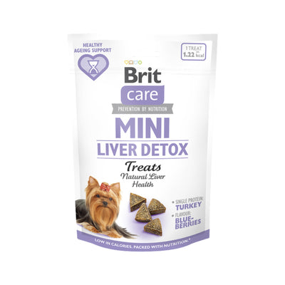 Brit Care Mini Treats Liver Detox, Recompense Semi-Umede pentru Caini Talie Mica, cu Curcan, Fara Cereale, 50g