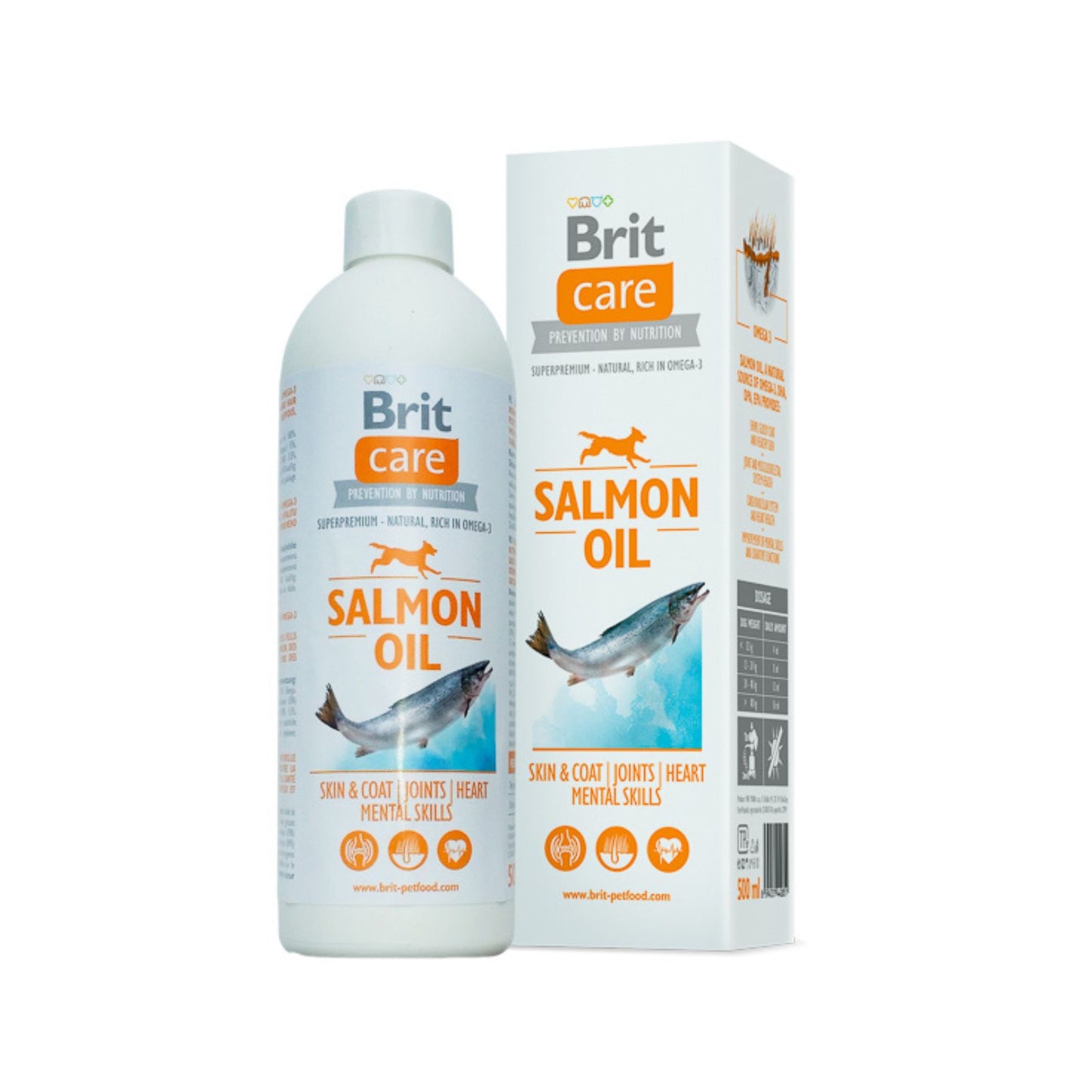 Brit Care Ulei de Somon, Supliment Alimentar pentru Caini si Pisici, Omega 3 si 6, 250ml / 500ml / 1L