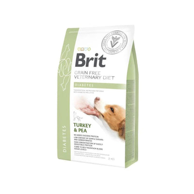 Brit Veterinary Diet Diabetes, Hrana Uscata pentru Caini, Reglarea Glucozei, cu Curcan si Mazare, 2kg / 12kg