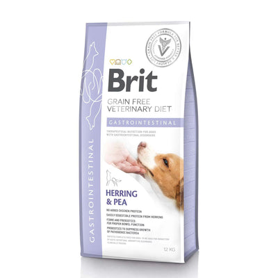Brit Veterinary Diet Gastrointestinal, Hrana Uscata pentru Caini, Reducerea Tulburarilor Intestinale, cu Hering si Somon, 2kg / 12kg