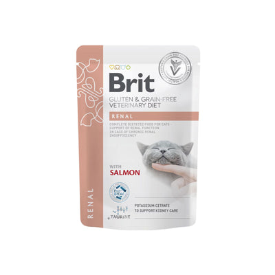 Brit Veterinary Diet Renal, Hrana Umeda pentru Pisici, Sustinerea Functiei Renale, cu Pui si Somon, 85g
