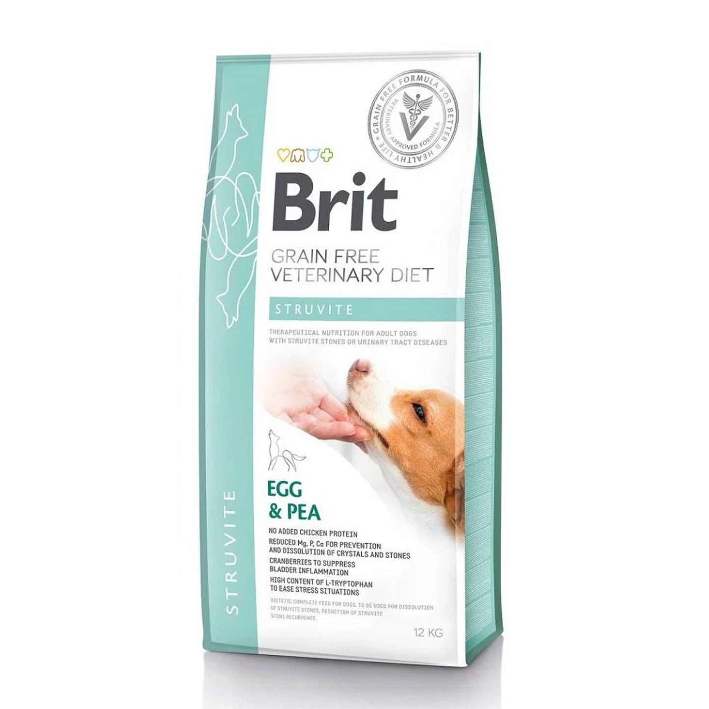Brit Veterinary Diet Struvite, Hrana Uscata pentru Caini, Dizolvarea si Prevenirea Pietrelor Struvite, cu Oua si Mazare, 2kg / 12kg