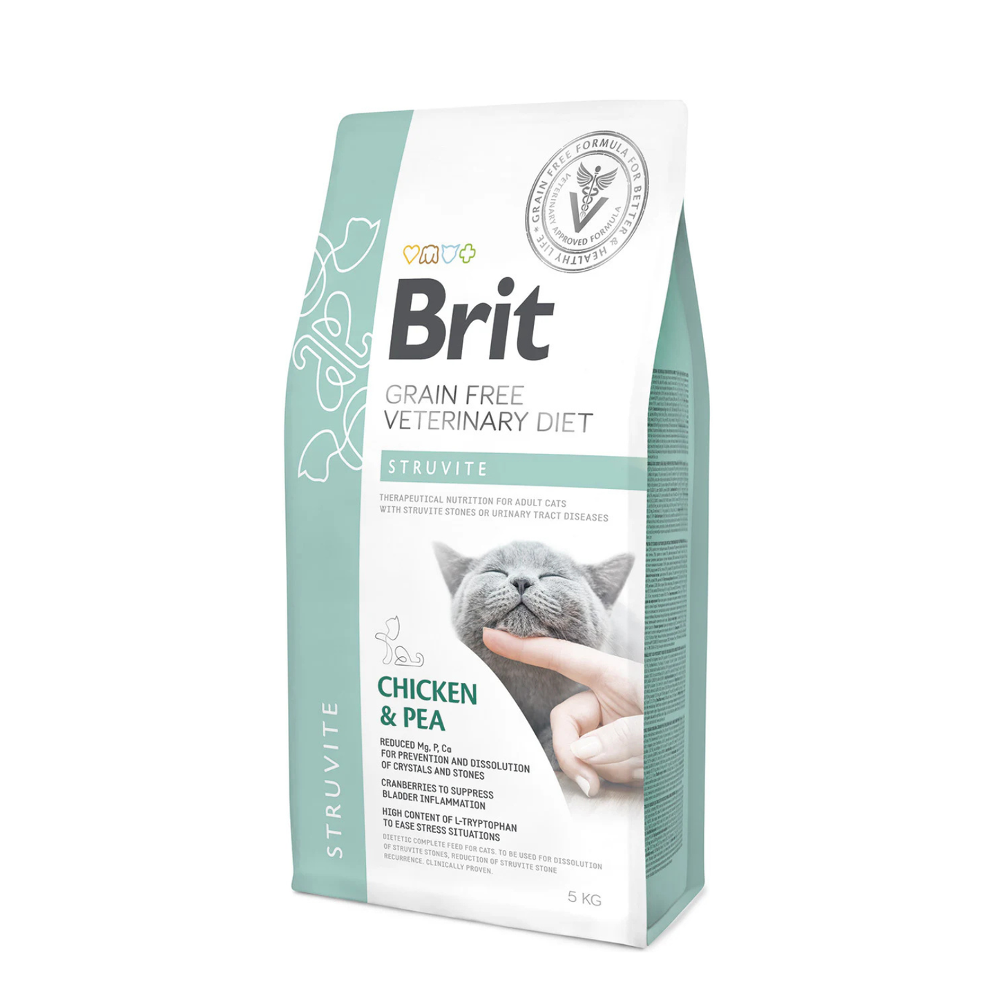 Brit Veterinary Diet Struvite, Hrana Uscata pentru Pisici, Reducerea recurentei struvitilor, cu Pui si Mazare, 400g / 2kg / 5kg