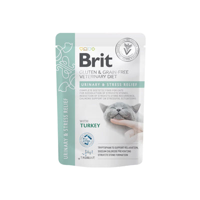 Brit Veterinary Diet Struvite, Hrana umeda pentru Pisici, Reducerea recurentei struvitilor, cu Curcan si Pui, 85g