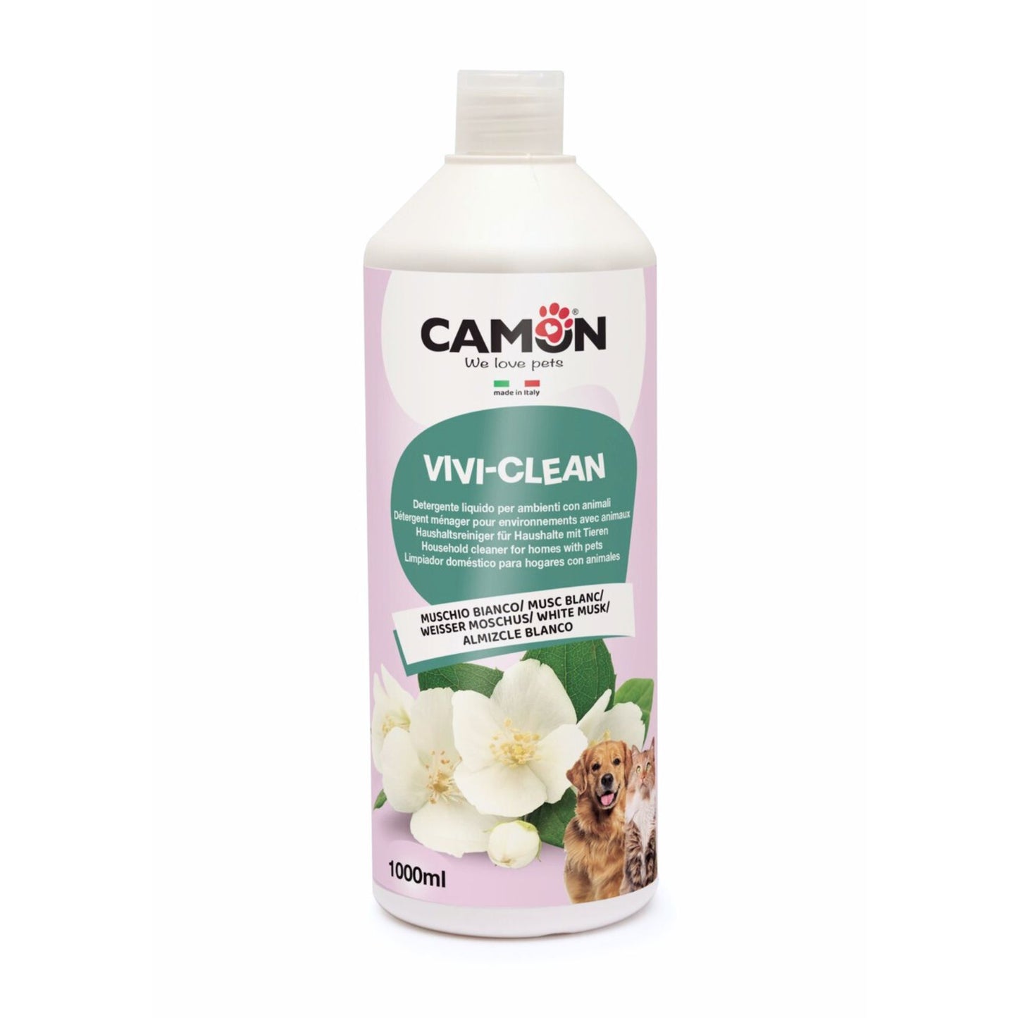 CAMON Vivi-Clean Detergent Igienizant Concentrat cu Parfum de Mosc Alb, pentru Litiere, Custi si Pardoseli, 1L