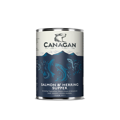 Canagan Salmon si Herring Supper, Hrana Umeda Ultra Premium pentru Caini cu Somon, Hering si Midii, 400g