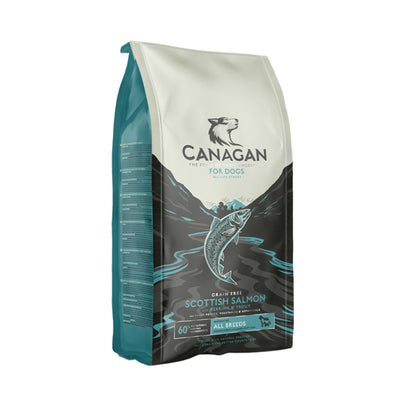 Canagan Scottish Salmon, Hrana Ultra Premium pentru Caini cu Somon Scotian, Pastrav si Hering, 12kg / 2kg