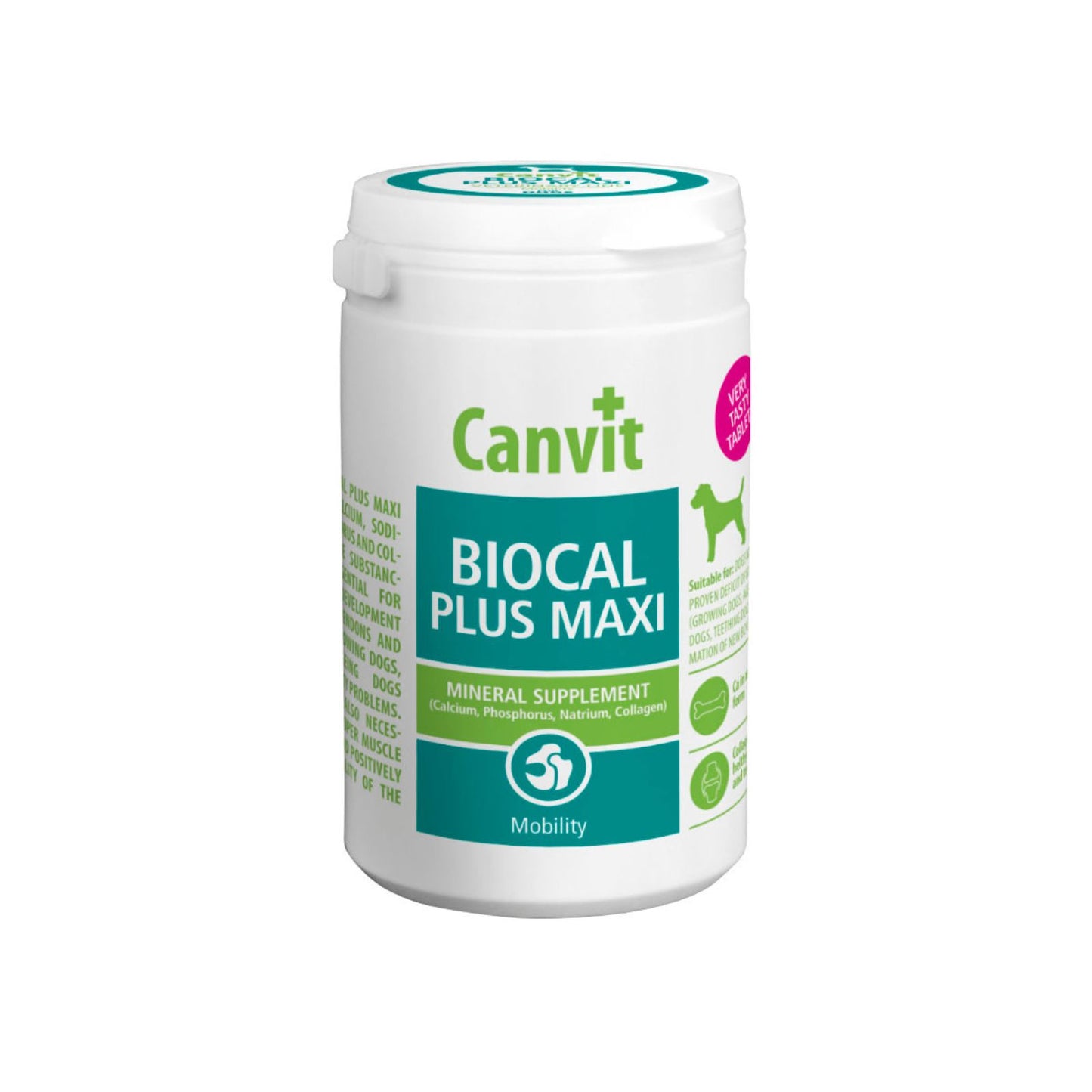Canvit Biocal Plus MAXI - Calciu, Colagen si Fosfor pentru Caini Talie Mare (>25kg), 230g