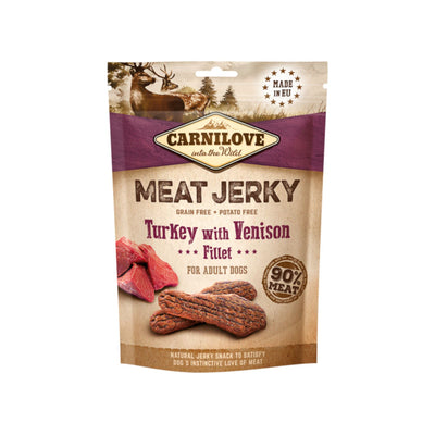 Carnilove Jerky Bar, Recompense pentru Caini, cu Curcan si Vanat, Fara Cereale, 100g