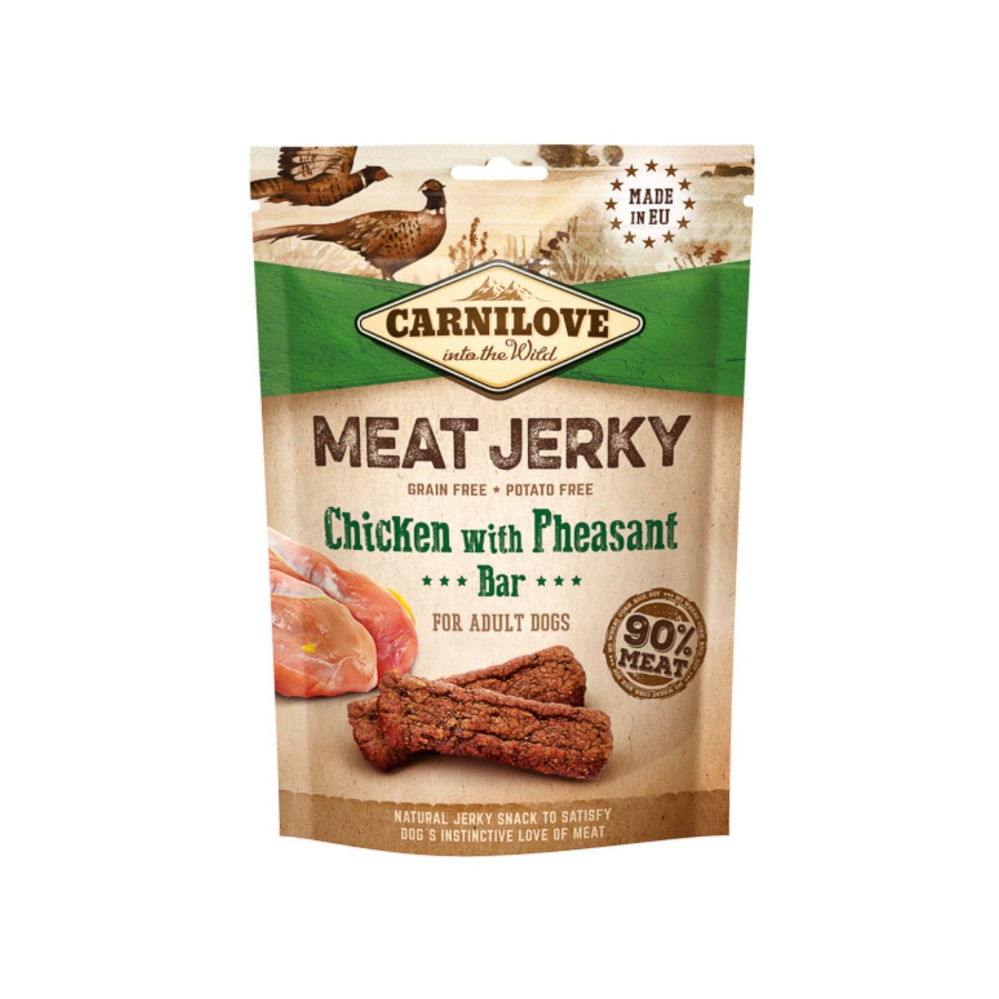 Carnilove Jerky Bar, Recompense pentru Caini cu Pui si Fazan, Fara Cereale, 100g