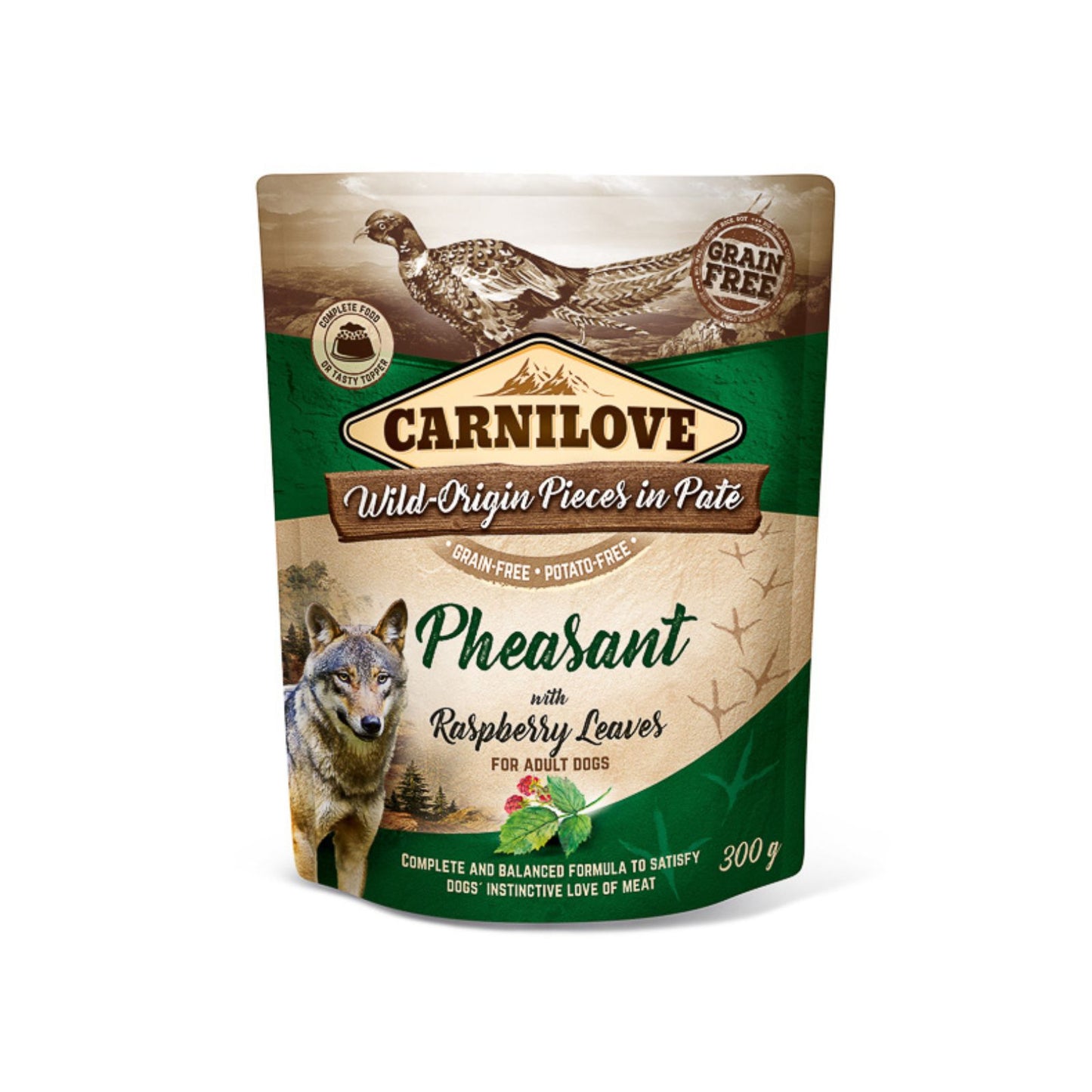 Carnilove Pate, Hrana Umeda pentru Caini Adult, cu Fazan si Frunze de Zmeura, Fara Cereale, 300g