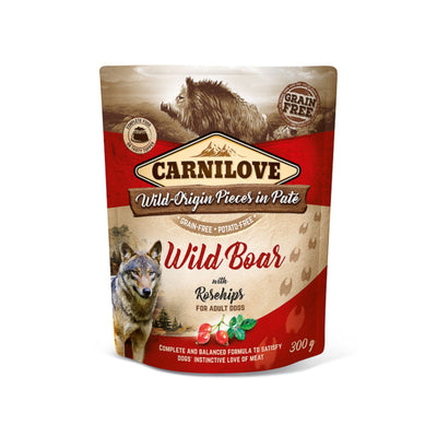 Carnilove Pate, Hrana Umeda pentru Caini Adult, cu Mistret si Macese, Fara Cereale, 300g