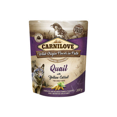 Carnilove Pate, Hrana Umeda pentru Caini Adult, cu Curcan, Prepelita si Morcov Galben, Fara Cereale, 300g