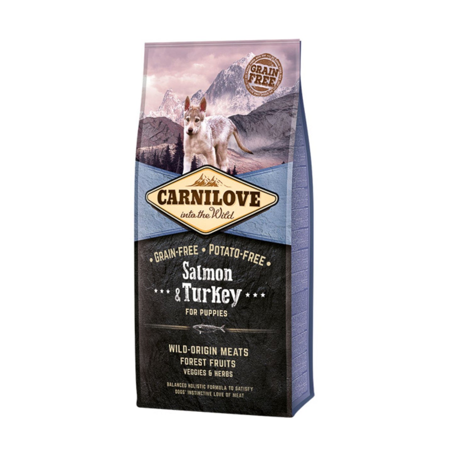 Carnilove Salmon & Turkey, Hrana Uscata pentru Caini Junior, Toate Rasele, cu Somon si Curcan, Fara Cereale, 1.5kg / 4kg / 12kg