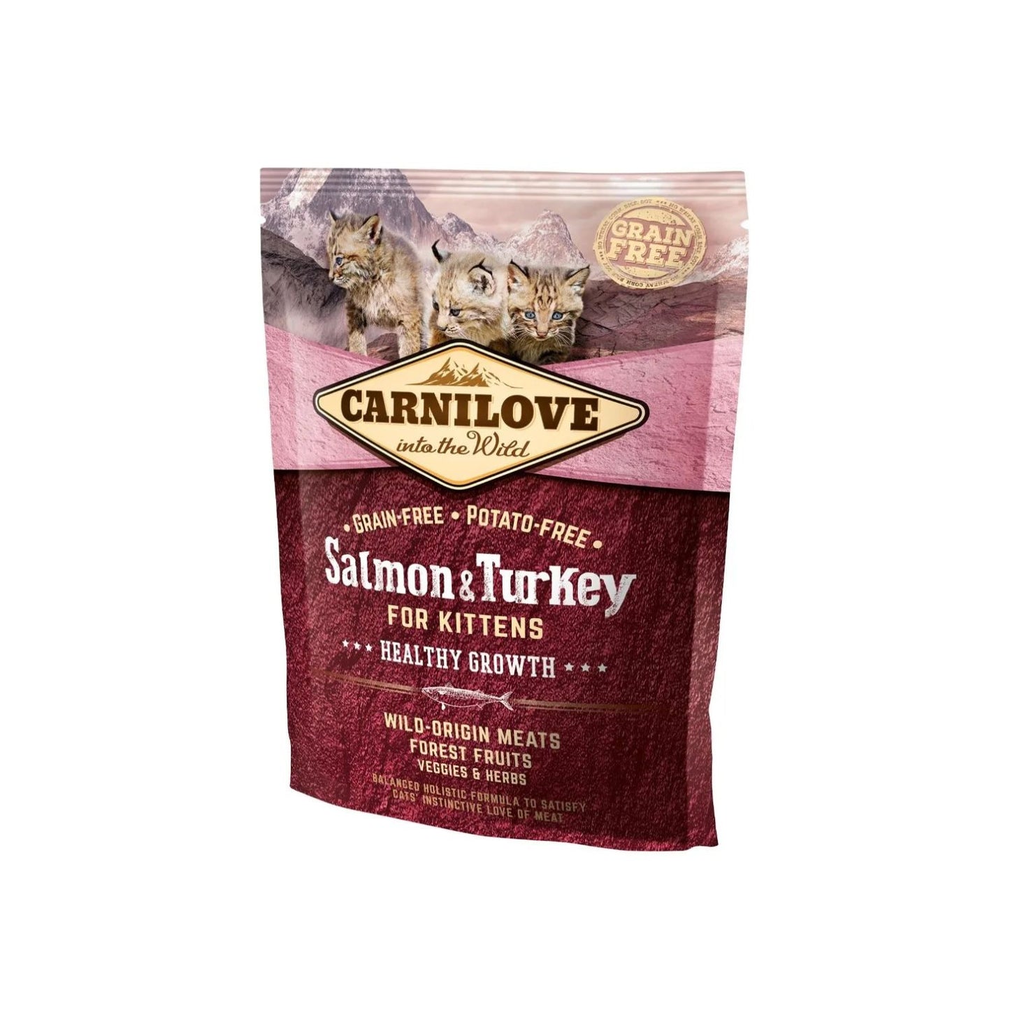 Carnilove Salmon & Turkey, Hrana Uscata pentru Pisici Junior, Dezvoltare Sanatoasa, cu Somon si Curcan, Fara Cereale, 400g