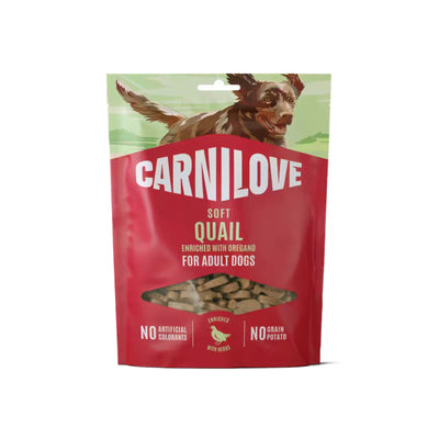 Carnilove Semi-Moist Snack, Recompense Semi-Umede pentru Caini cu Prepelita si Oregano, Fara Cereale, 200g