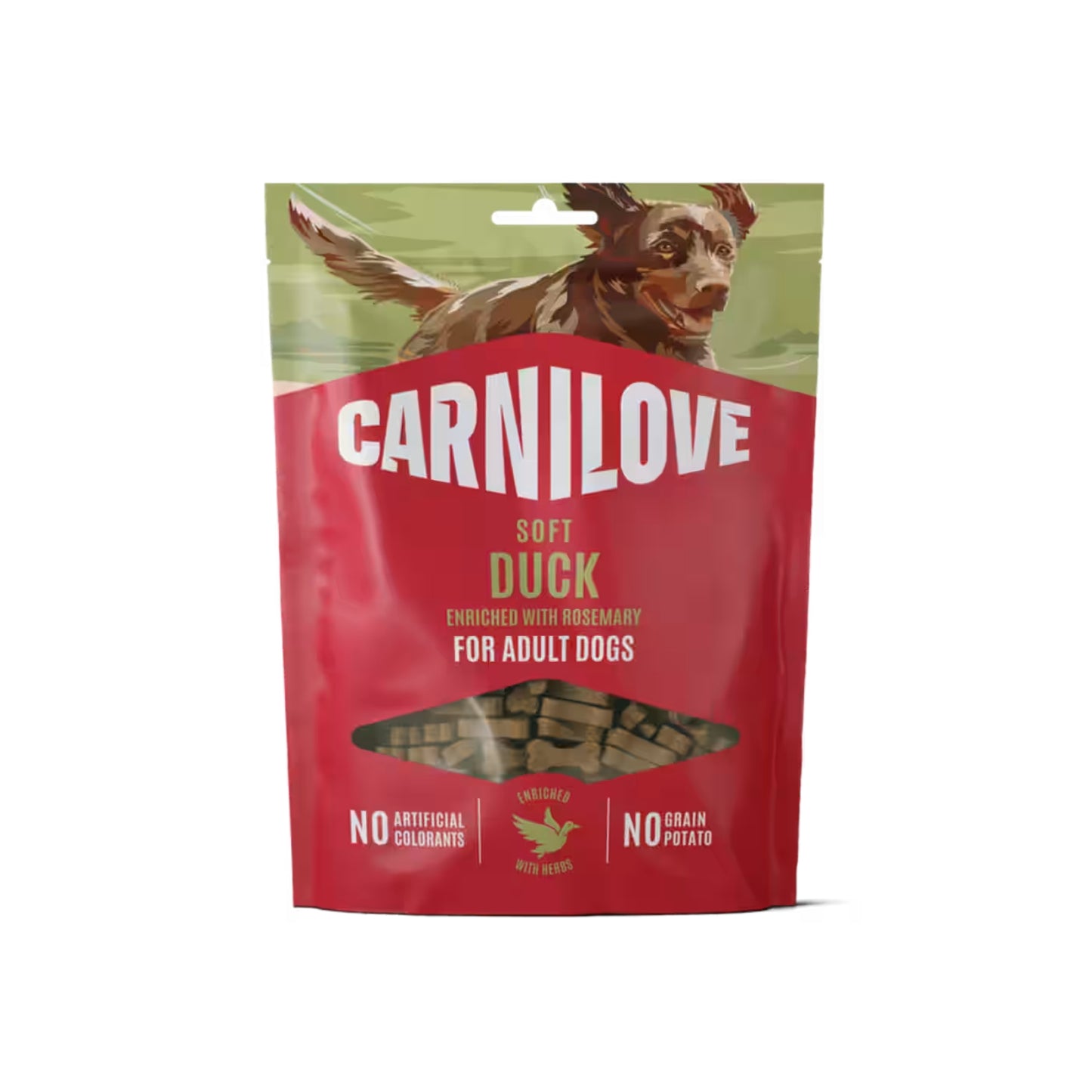 Carnilove Semi-Moist Snack, Recompense Semi-Umede pentru Caini cu Rata si Rozmarin, Fara Cereale, 200g