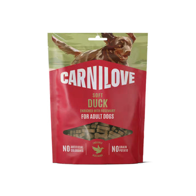Carnilove Semi-Moist Snack, Recompense Semi-Umede pentru Caini cu Rata si Rozmarin, Fara Cereale, 200g