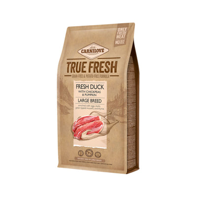 Carnilove True Fresh Duck Large Breed, Hrana Uscata pentru Caini Adult, Rase Mari, cu Rata Proaspata, Fara Cereale, 1.4kg