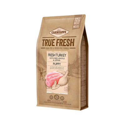 Carnilove True Fresh Turkey Puppy, Hrana Uscata pentru Caini Junior, Toate Rasele, cu Curcan Proaspat si Spirulina, Fara Cereale, 1.4kg