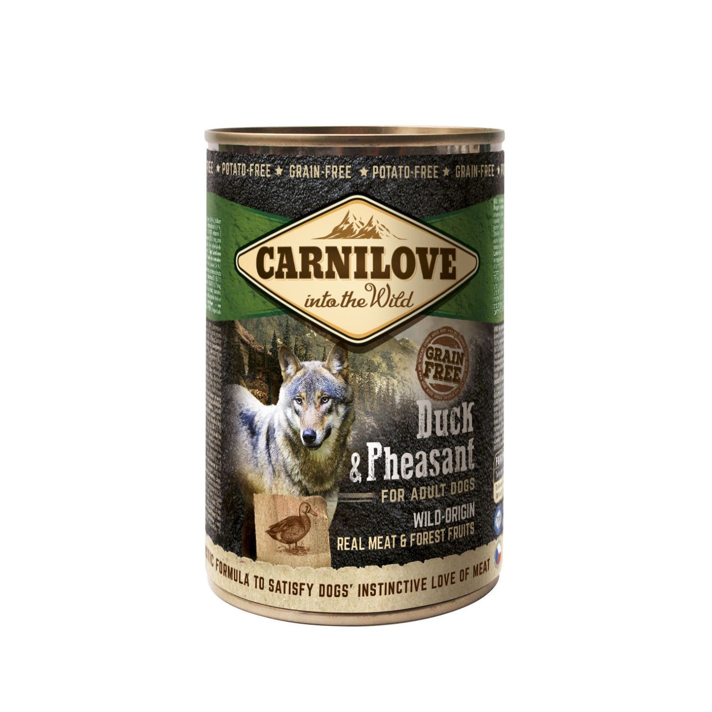 Carnilove Wild Meat, Hrana Umeda pentru Caini Adult, cu Rata si Fazan, Fructe de Padure, Fara Cereale, 400g