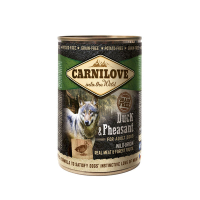 Carnilove Wild Meat, Hrana Umeda pentru Caini Adult, cu Rata si Fazan, Fructe de Padure, Fara Cereale, 400g